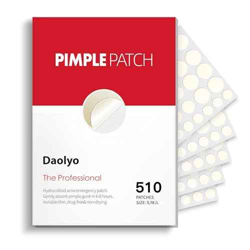 Pimple Patches for Face - 3 Size 510 Counts Hydrocolloid Acne Patches for Covering Zits and Blemishes, Spot Stickers with Salicylic Acid, Tea Tree Oil & Calendula Oil(8mm,10mm,12mm)