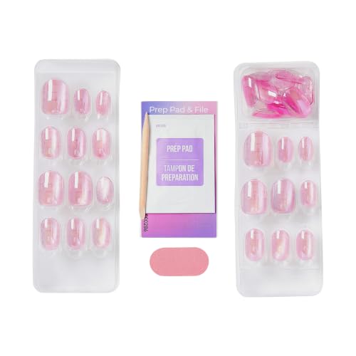 imPRESS colorFX Press On Nails Kit - Light Pink Short Oval Pearlescent