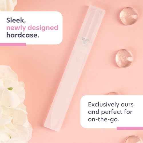 Bona Fide Beauty Czech Glass Nail File (Clear Color) - Crystal Fingernail File for Natural Nails with Clear Hardcase, Gifts for Women