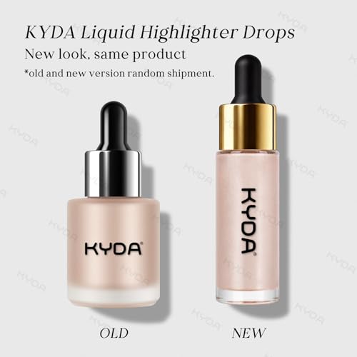 KYDA Liquid Highlighter Drops, Multiuse Liquid Glow Filter Makeup for Face & Body, Glowing Bronzer Drops with Skincare Formula, Radiant Glow Liquid Highlighter Makeup, Champange