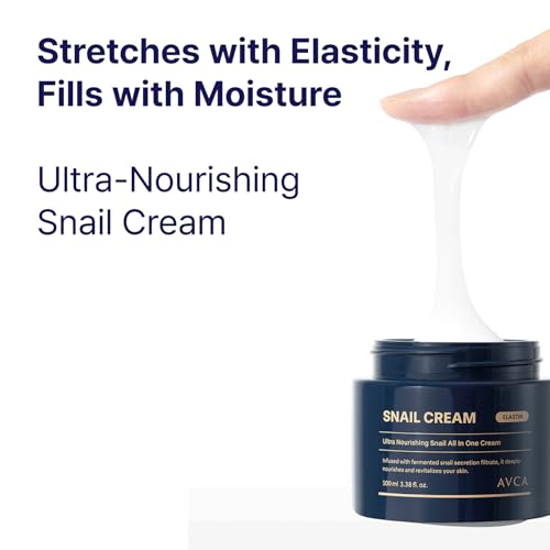 AVCA Snail Mucin Face Cream Moisturizer 100ml(3.38 fl. oz) ? Hydrating Anti Aging Korean Skin Care, Helps Improve Elasticity & Fine Lines with HA & Collagen