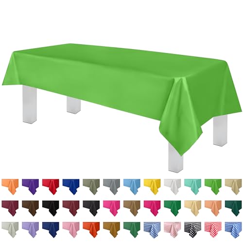 Grandipity Lime Green 12 Pack Premium Disposable Plastic Tablecloth 54 Inch. x 108 Inch. Decorative Rectangle Table Cover