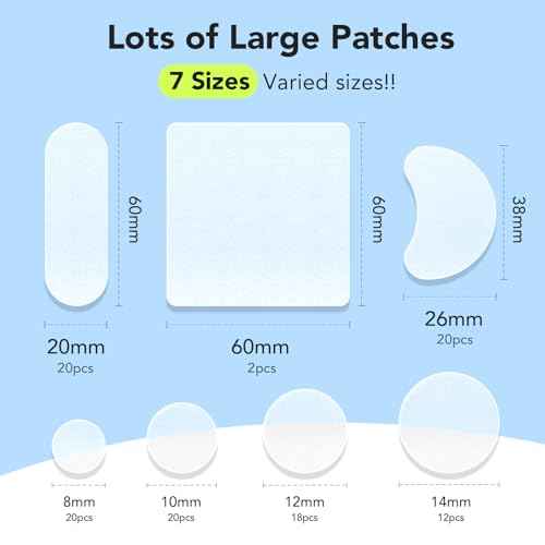 LitBear Large Pimple Patches (7 Sizes 112 Counts), Big Acne Patches, XL Hydrocolloid Bandages for Full Face, Forehead, Chin, Nose, Body, Back, Neck & Chest, Oval, Moon, Square hydrocolloid Patch