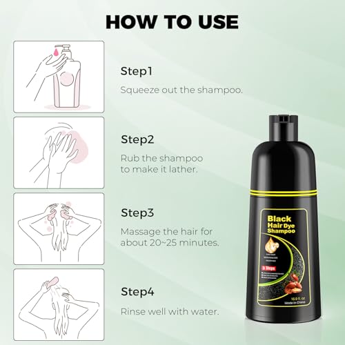 Black Hair Dye Shampoo 3-in-1 | Gray Hair Coverage