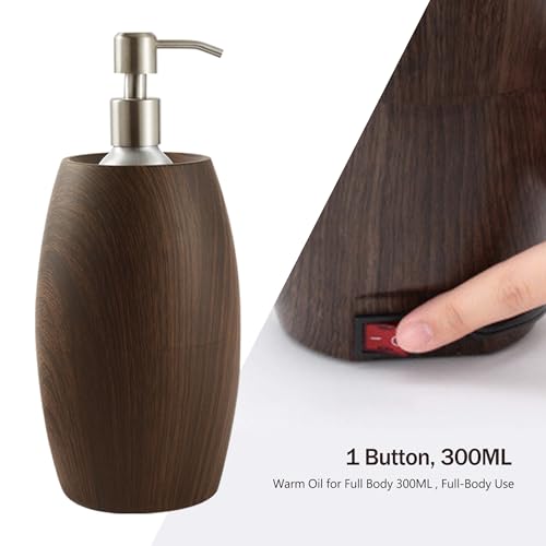 NOVAL Professional Massage Oil Warmer Heater with Leak Proof Aluminum Bottle 8.5 Fl.OZ 140¡ÆF Max Temperature Wood Grain Design for Salons and Home Spa