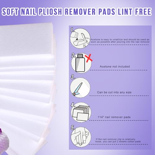 Teenitor Gel Nail Polish Remover Kit - Soak Off Clips & Tools, Purple