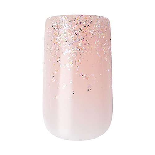 KISS Gel Fantasy Allure Ready-To-Wear Fake Nails ? Medium, Square - Transformation, Salon Quality, Smudge Proof, Waterproof, Durable, Wearable, Flexible, Chip Proof, Gorgeous & Shiny | 28 Count