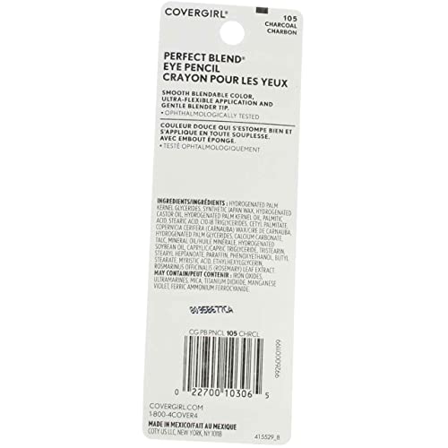 CoverGirl Perfect Blend Eye Pencil, Charcoal - Pack of 2