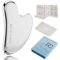 Gua Sha Facial Tool - Stainless Steel Silver for Skin Care & Massage - Rena Chris
