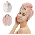 Microfiber Hair Towel Wrap 2-Pack Quick Dry Anti-Frizz