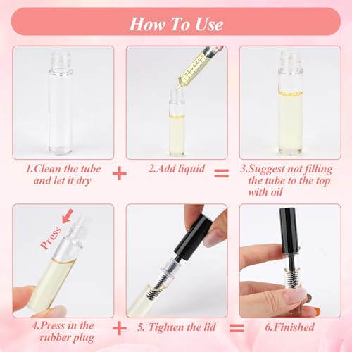 AHIER 4ML Reusable Mascara Tubes with Brush - 20 Pack