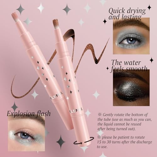4-Color Shimmer Liquid Eyeshadow Stick with Brush