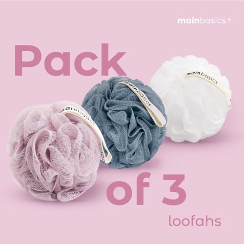 Loofah Sponge Set of 3 - Soft Mesh Body Scrubber