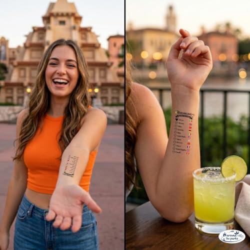 EPCOT Drinking Around the World Tattoo Tracker - 2-Pack