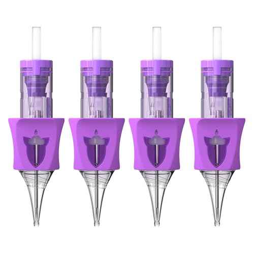 Wormhole Tattoo Needles, 50pcs Mixed Sizes Disposable Finger Ledge Tattoo Cartridge Needles #12 Standard 3RL 5RL 7RL 9RL 11RL Round Liner for Tattoo Machine Tattoo Gun Tattoo Supplies