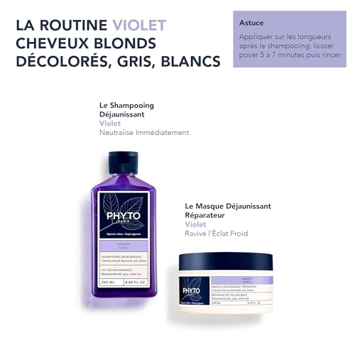 PHYTO Purple Repairing Hair Mask for Gray & Blonde Hair - 6.76 fl oz
