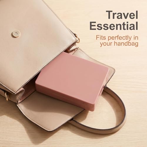 Travel Size Makeup Brush Set with Mirror - Mini Portable Cosmetic Kit