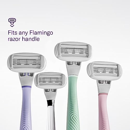 Flamingo Razors for Women 6 count 5-Blade Refills + Foaming Shave Gel