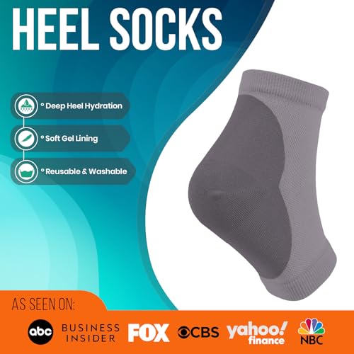 Moisturizing Gel Socks for Cracked Heels - 4-Pack Foot Care