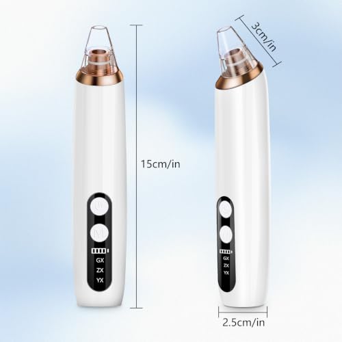 HZD Blackhead Remover Pore Vacuum with 3 Suction Levels & 6 Tips