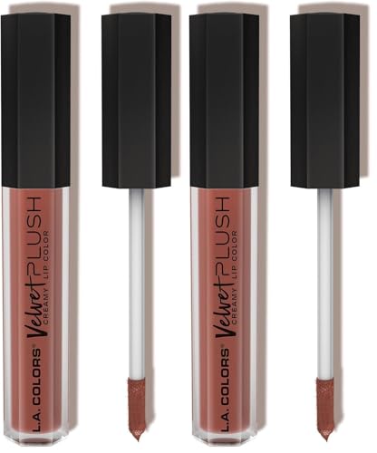 L.A. COLORS Velvet Plush Creamy Lip Color, Cozy – Pack of 2