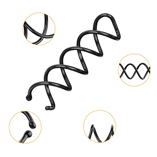 Defutay Black Spiral Twist Hair Pins 10-Pack - Durable Non-Scratch Bun Accessories