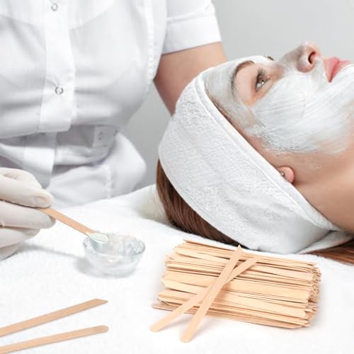 400pcs Wooden Wax Sticks - Slanted Wax Applicators for Eyebrow Lip Nose, Disposable Craft Sticks