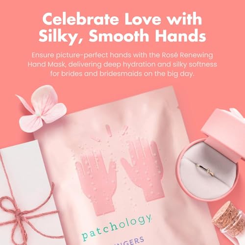 Patchology Rosé Fingers Renewing Hand Mask Gloves for Dry Hands (1 Pack)