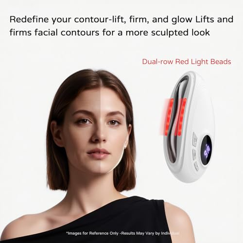 SHMHE LED Red Light Gua Sha Massager for Face & Neck Skin Tightening