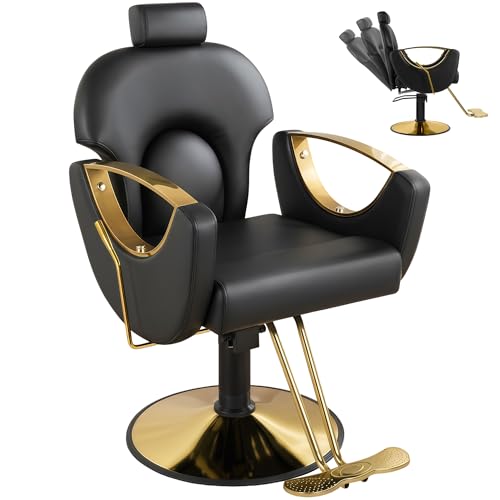 Salon Chair with Hydraulic Pump, 360 Swivel Barber Styling