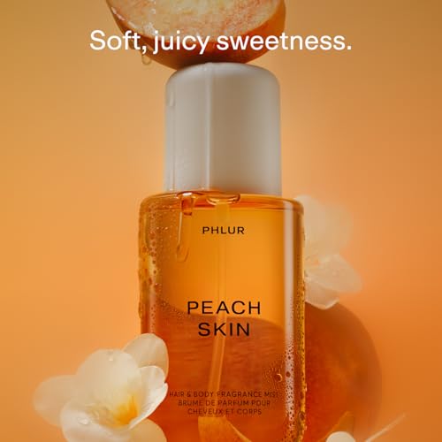 PHLUR Peach Skin Body Mist - Fruity Hair & Body Spray, 8 Fl Oz