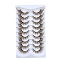 Brown Fox Eye False Eyelashes - 9 Pairs 3D Volume Wispy Strip Lashes