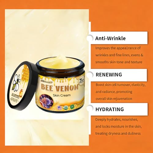Bee Venom Cream, Advanced Firming & Wrinkle-Reducing, Professional Bee Venom Skin Cream, Natural bee venom comprehensive cream for All Skin Types (2 Pack)