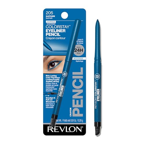 Revlon ColorStay Waterproof Eyeliner Pencil 205 Sapphire - 0.01 oz, Lasting & Smudge-Proof
