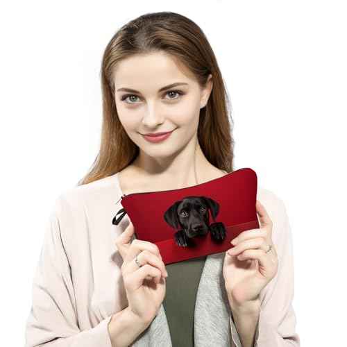 Black Labrador Makeup Bag for Women Travel Cosmetic Organizer Bag Teacher Appreciation Gifts Small Zipper Toiletry Bag Dog Gifts for Dog Lovers