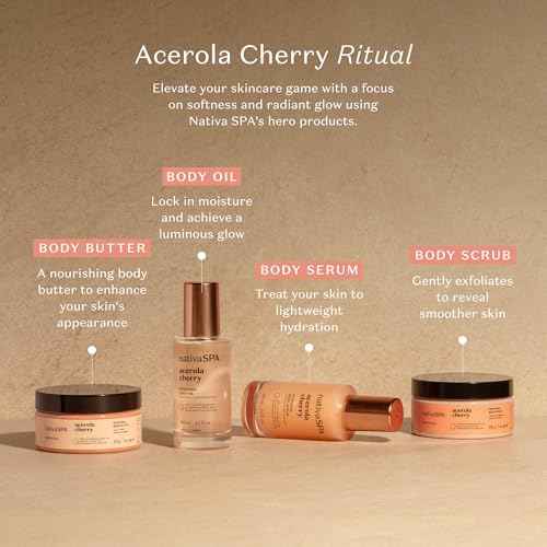 Nativa SPA by O Boticario Acerola Cherry Renewing Body Oil, Luminous Glow & Deep Hydration, 3.38 Ounce (100ml)