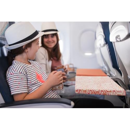 Go-Be Sleeves Airplane Tray Covers for Adults 2-Pack Classics Airplane Tray Covers - Apricot Hex/Apricot Solid