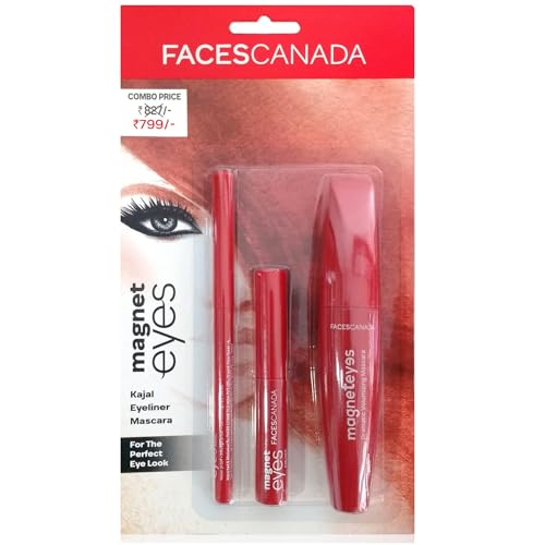 Facescanada Eye Makeup Combo ? Eyeliner Pencil, Liquid Eyeliner & Mascara Set | Smudge Proof, Long Lasting & Bold Black Formula | Eye Kit for Daily & Party Wear | 3 Piece Set