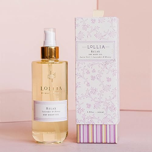 LOLLIA Relax Dry Body Oil, 6.8 Fl. Oz. ? Lavender & Honey ? Women¡¯s, Scented, Moisturizing, Dry Body Oil for Women, For All Skin Types