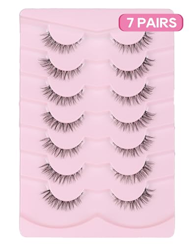 Jiocolor Cat Eye Wispy False Lashes - 7 Pairs Natural Look