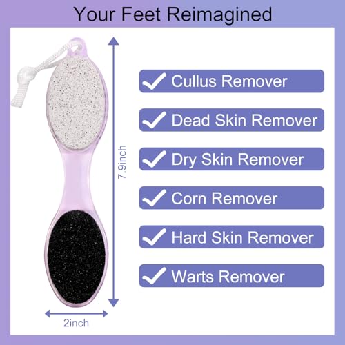 4-in-1 Foot Scrubber & Pumice Stone Pedicure Tool for Callus Removal - 2 Pack