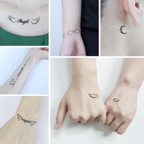 28 Sheets Minimalist Line Art Temporary Tattoos, Black
