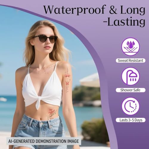 Glow in The Dark Temporary Tattoos - 10 Sheets Waterproof