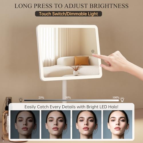 FUNTOUCH LED Vanity Mirror with 40X Magnifier, 84 LEDs, Rechargeable