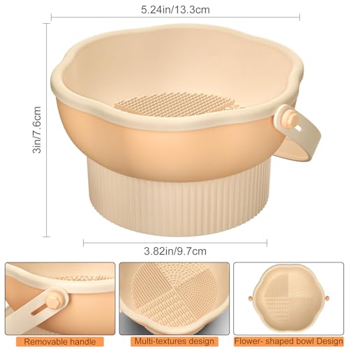 Silicone Makeup Brush Cleaner Mat – 3-in-1 Cleaning & Drying Bowl