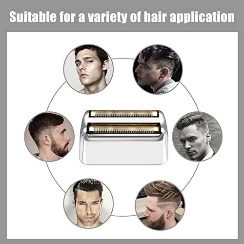 Shaver Replacement Foil and Cutters compatible with BaBylissPRO Barberology Double FXFS2 (Silver)