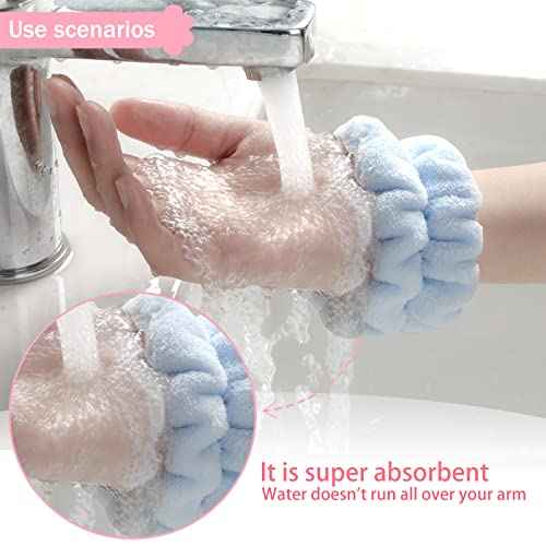 8pcs Wrist Bands for Washing Face, Absorbent Face Washing Wristbands, Microfiber Women's Spa Wrist Towels, Stretchy Wash Band for Man Children, Prevent Water from Spilling Down Your Arms