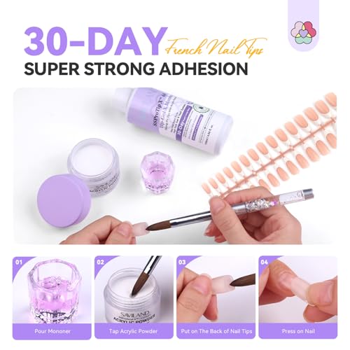 SAVILAND Acrylic Nail Kit Professional: Keratin Acrylic Powder Nail Primer Nail Drill Kit and Press ons, Nail Art Kit with Everything Manicure Tools Salon At Home Christmas Gift for Women