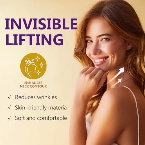 ARIOS Neck Lift Tape, 20Pcs Reusable & Waterproof Neck Tape Lifting Invisible, Breathable Elastic Ne-ck Lift Strips for Sagging Skin & Double Chin, Instant Firm and Define Jawline