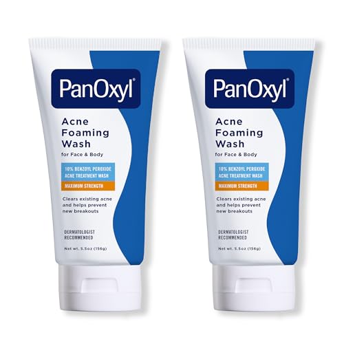 PanOxyl Acne Foaming Wash 10% Benzoyl Peroxide - Pack of 2, 5.5 oz Each